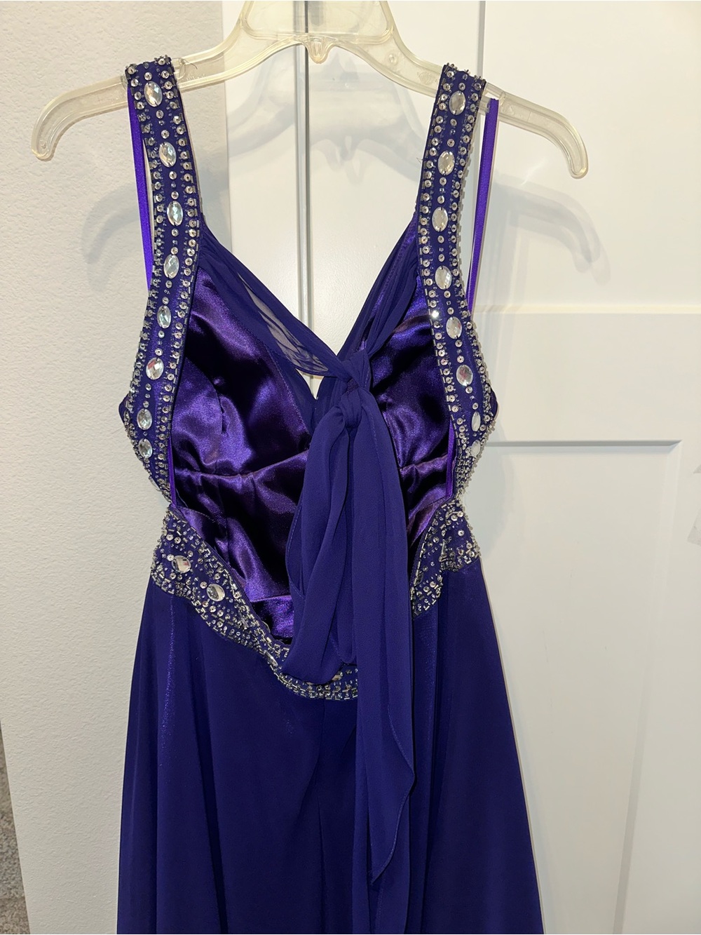 Fiesta Purple High-Low Formal Prom Event Dress with Beaded Waist size M - Picture 7 of 16